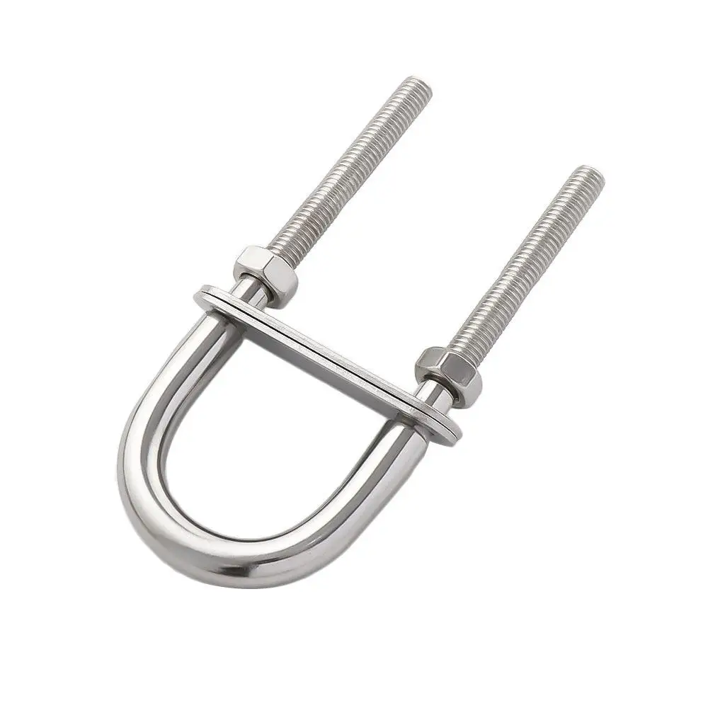 accessories Yacht Boat Hardware Metal U-bolt Boat Hardware U-bolt Screw with Nut Screw Pads Bow Stern Eye Rope Rigging 20 5cm metal purse frame rectangle bag screw diy part for ball kiss clasp lock hardware