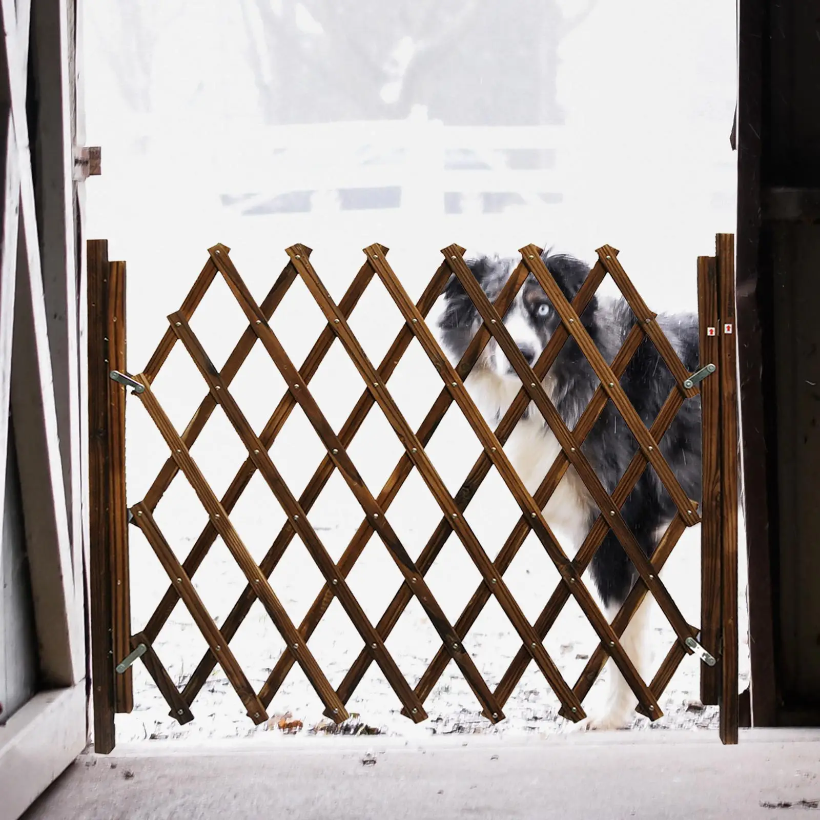 

Expandable Accordion Dog Gate Adjustable Retractable Fence Door for Living Room
