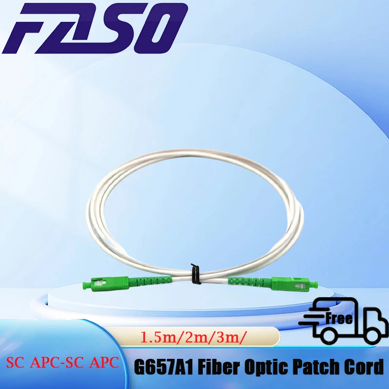 sc apc sc apc 2m simplex single mode fiber optic patch cord white sky and globe compatible 20/50pcs G657A1 3.0mm Optical Fiber Cable SC APC Fiber Optic Patch Cord Simplex Single Mode Fiber Optic Patch Cable White