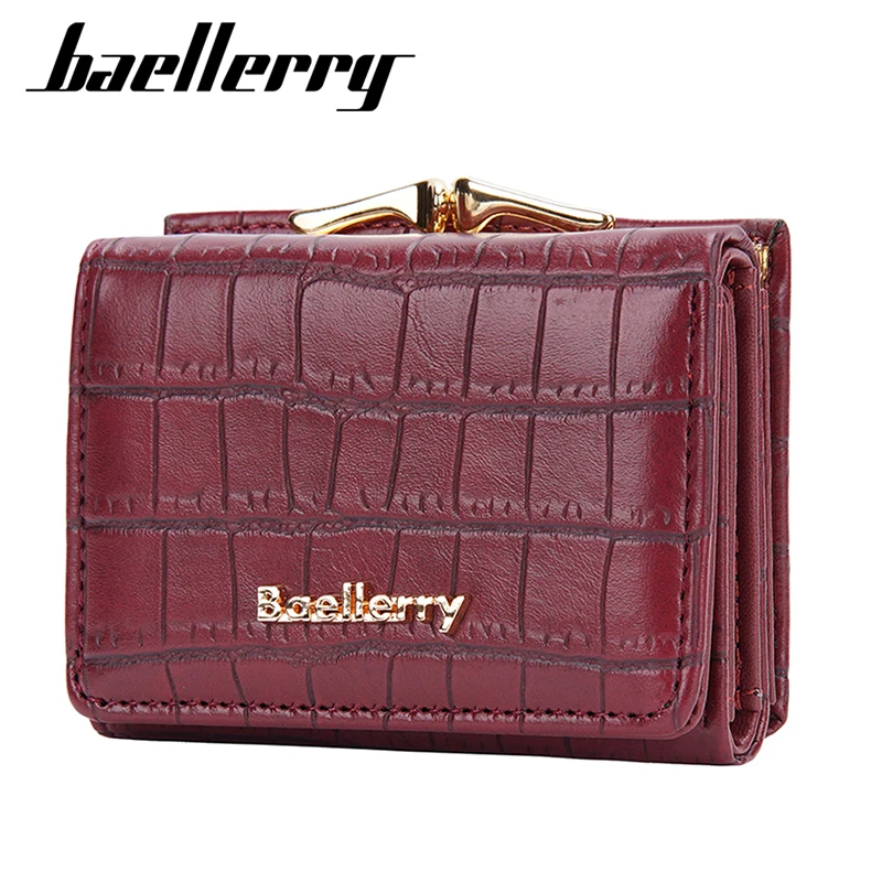 

Baellerry New Women Short Wallet Brand Card Holder Simple Coin Pocket High Quality Female Purse Crocodile Pattern Women's Wallet