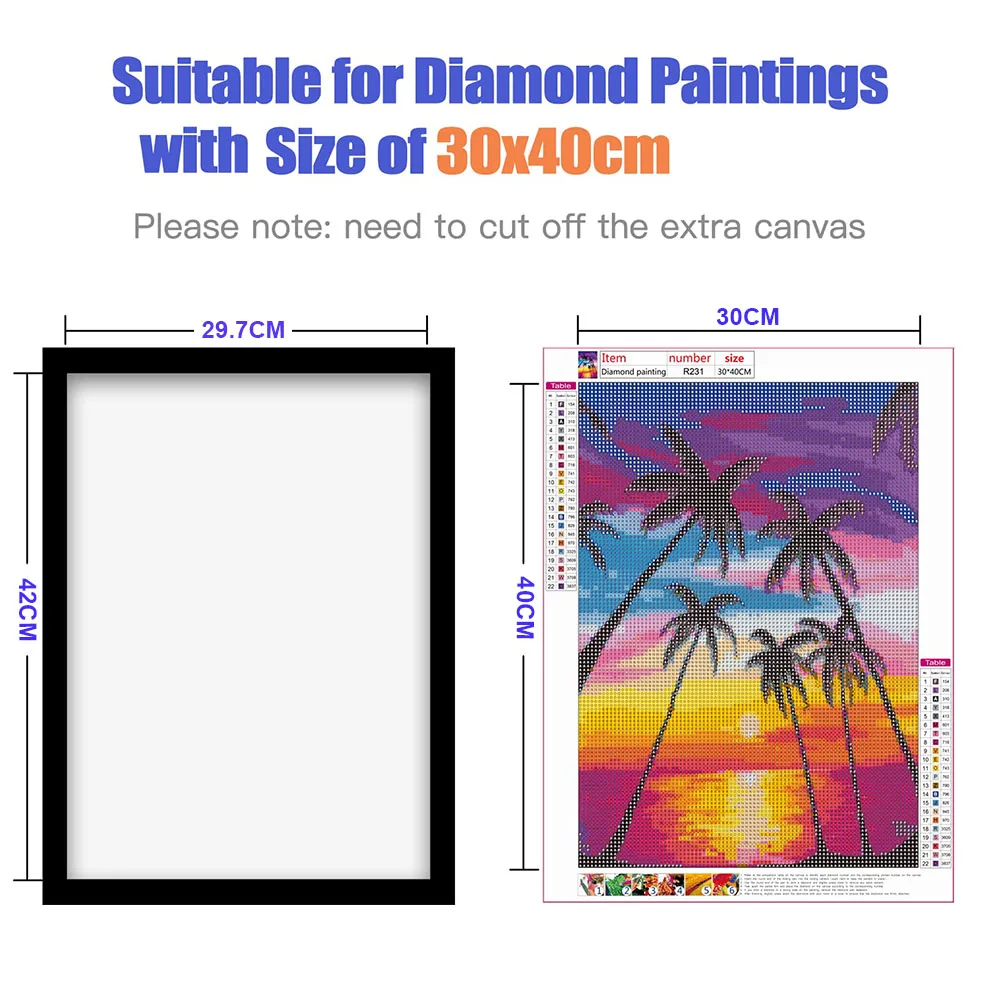 2PCS Diamond Painting Frame 8K A3 A4 Magnetic Photo Frame Colorful Magnetic  Picture Frames PVC Self-Adhesive Frame Home Decor