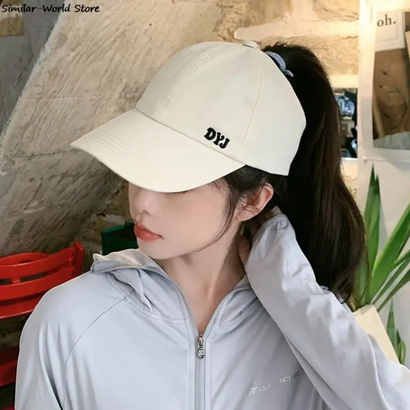 

Baseball cap Snapback ponytail half empty top cap hat women sun protection sunshade sports hat casual