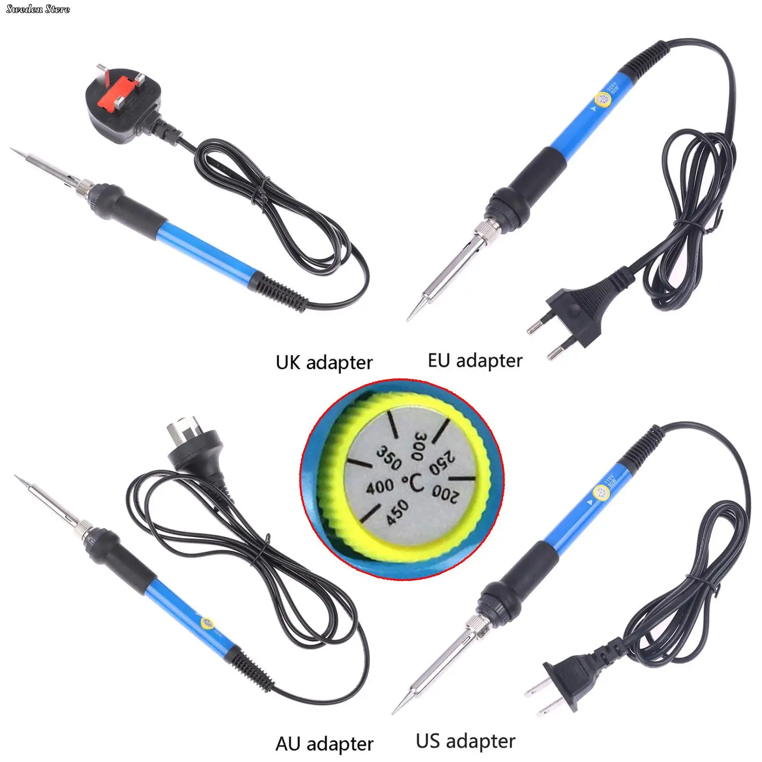 

USA/EU/UK/AU Plug Soldering Iron Adjustable Temperature Electric 60W Welding Solder Rework Station Heat Pencil Tips Repair Tool