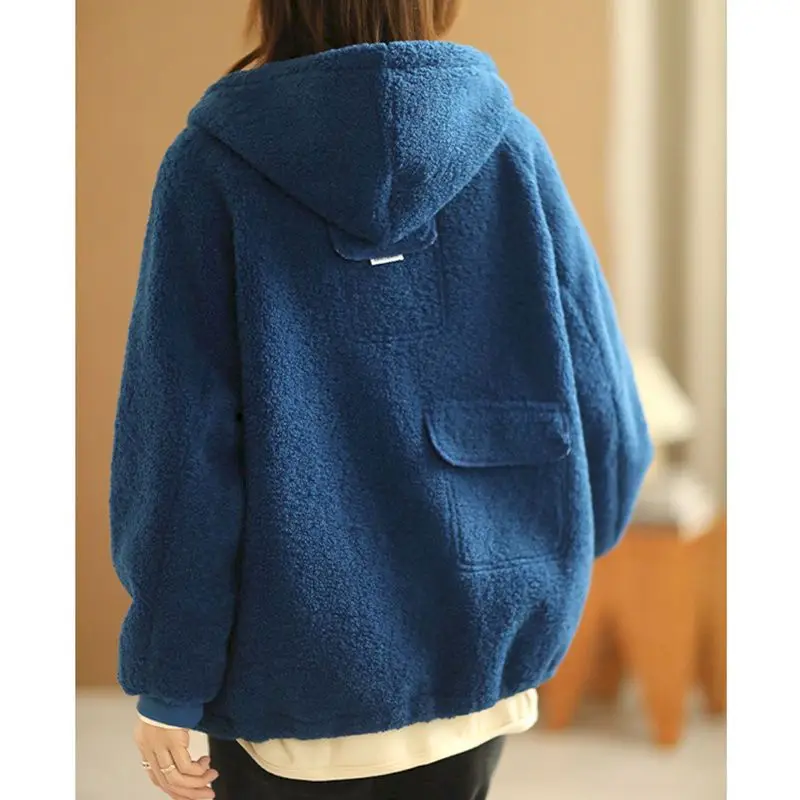 2023 New Autumn Winter Coats Fashion Polar Fleece Lamb Wool Coat Trend  Streetwear Loose Thick Jacket Women Clothes Jackets - AliExpress