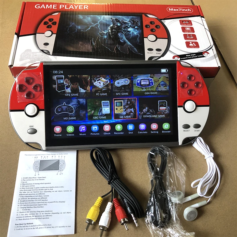 X40 Video Game 7 Inch HD Screen Retro Video Game Console Built in 16GB