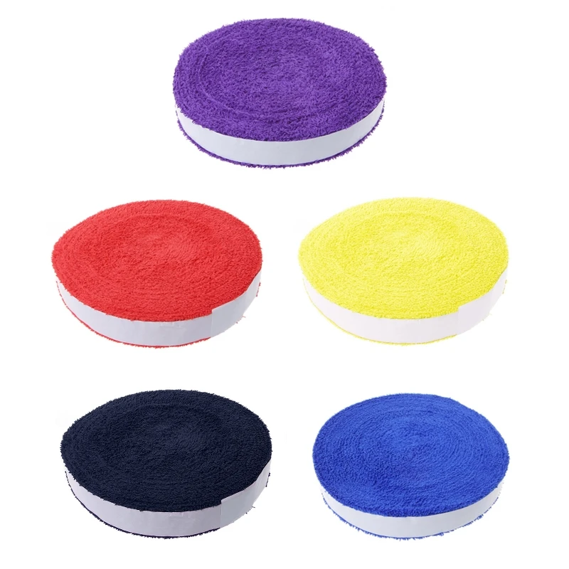 

1 Reel Anti-slip Badminton Tennis Towel Hand Glue Grip Overgrips Badminton Racket Wool Sweat Band 10M