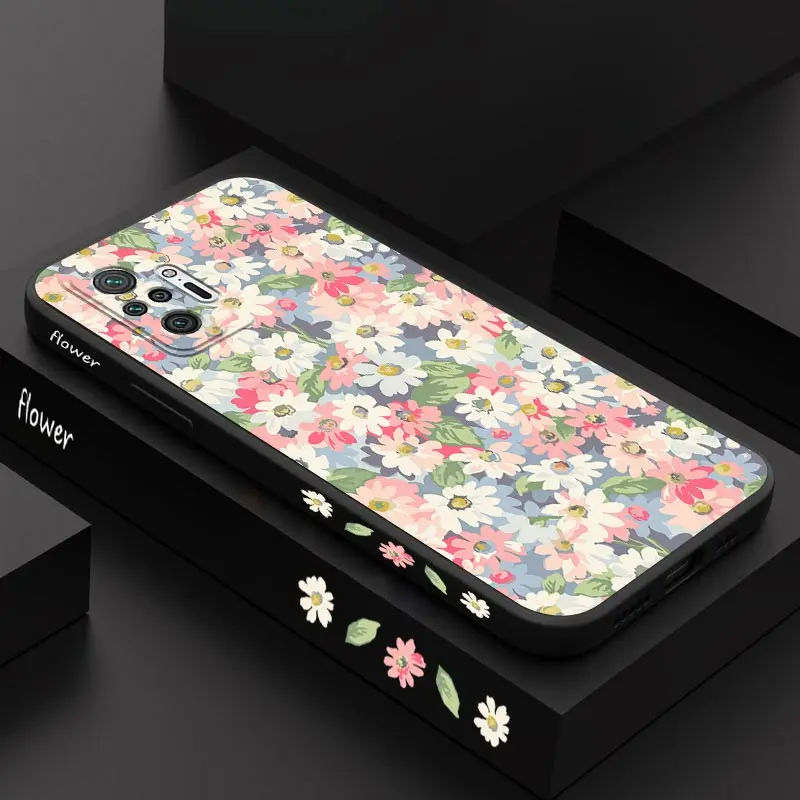 Canvas Flower Silicone Phone Case - Vibrant Floral Design Cover