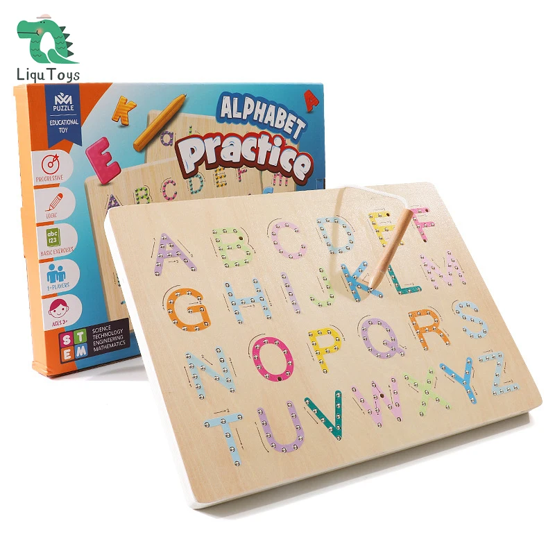 Magnetic Alphabet Tracing Board - ABC Magnets for Learn to Write with Magnetic Pen, Stem Toy Letters Learning