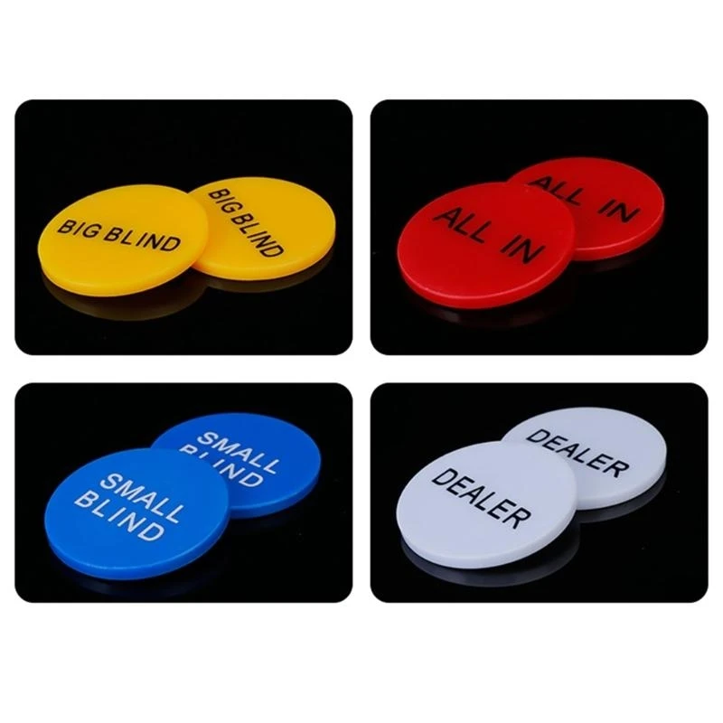 4Pcs 플라스틱 포커 카드 가드 코인 딜러 빅 블라인드 스몰 블라인드 버튼