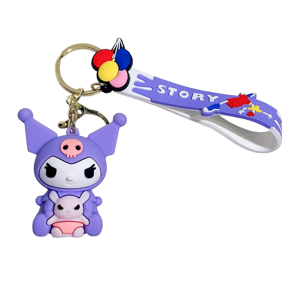 

Sanrio Cartoon Keychain Melody Kuromi Cinnamoroll Cute Anime Doll Keyring Fashion Couple Bag Ornament KeyChain Car Pendant
