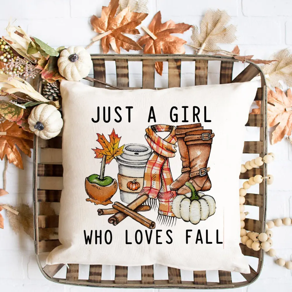 Hello Fall - Set di 2 federe per cuscini, 40,6 x 40,6 cm, con