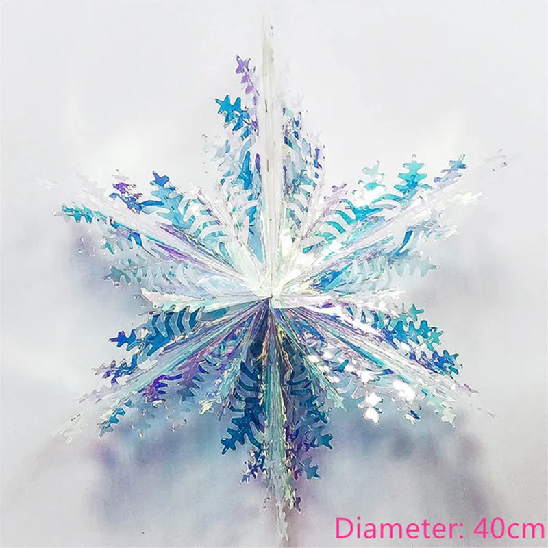 Neon Film 3D Snowflakes Frozen Birthday Party Ornaments Christmas Decorations for Home Fake Snow Winter Wonderland Navidad 2023