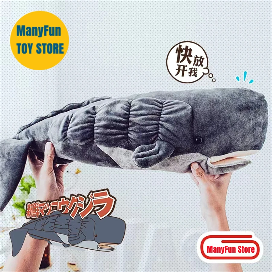 Sperm Whale High Fidelity Anime Cute Cachalot Plushie Pottwal Plush Toys Lifelike Animals Simulation Stuffed Doll Kawai Toy Gift 3
