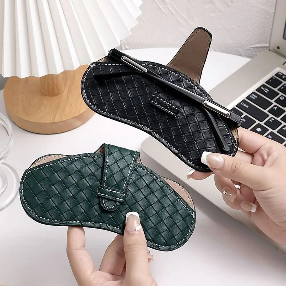 

Weave Pattern Glasses Pouch Plaid Stripe Eyeglasses Holder Sunglasses Storage Bag PU Leather Glasses Case Lattice Glasses Box