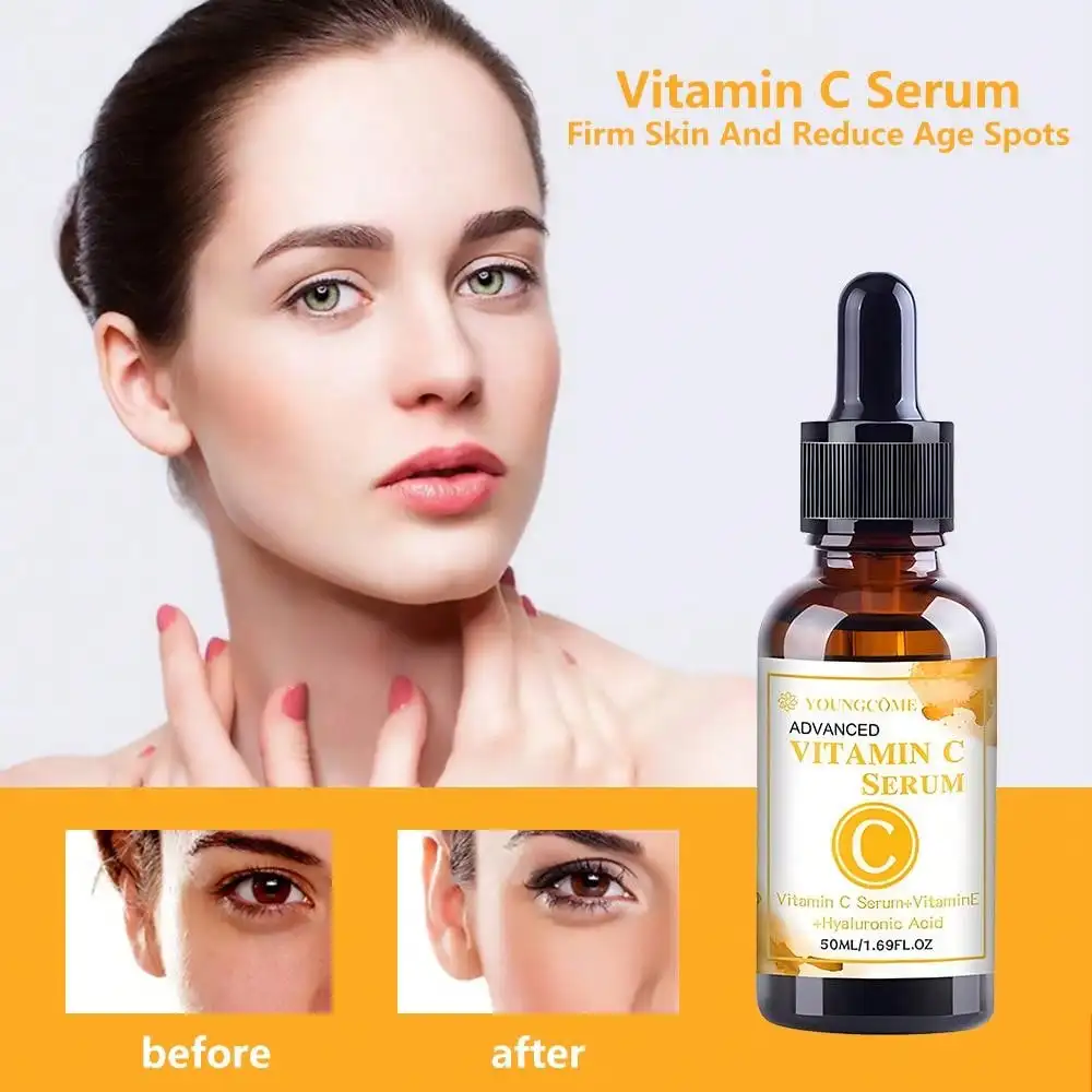 Vitamin C Facial Essence 50ml Contains Hyaluronic Acid Dark Spot Remover Moisturizing Repair Anti-aging Essence Facial Skin Care 3