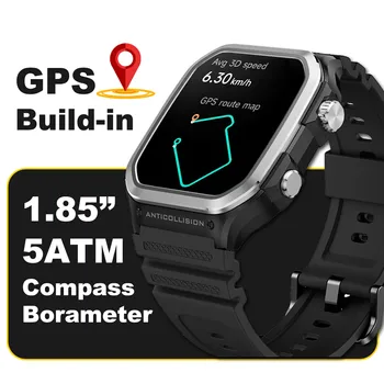 2024 New Smart Watch Men Women 1.85 Inch AMOLED GPS Compass Borameter 5ATM Waterproof Smartwatch AI Voice Outdoor Sports IDS06