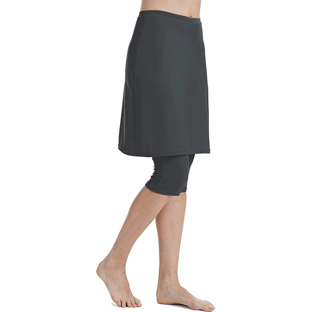 Women's capris leggings energetic skirt swimsuit sunscreen skirt  (Gray)