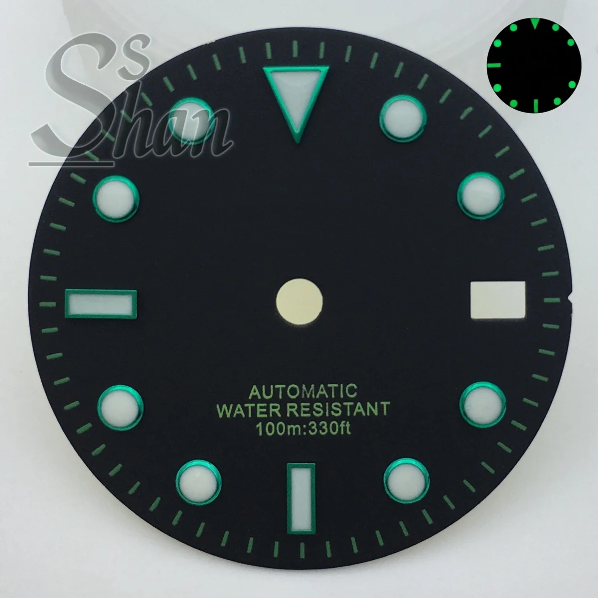 Black Dial with Multicolor Index Sides and Green Luminous Feature - 29MM