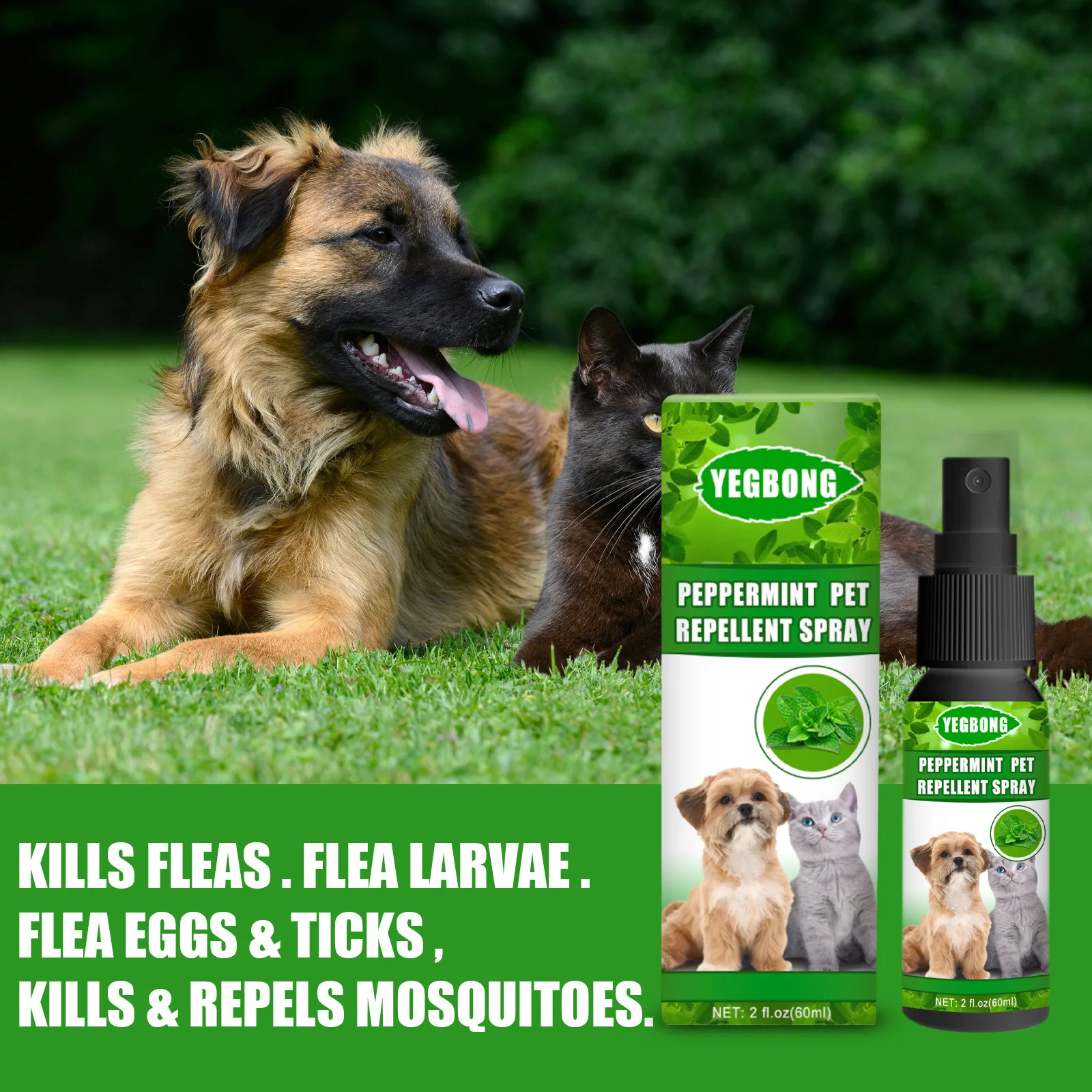 Pet Flea Killer Drops 60ml Effective for Long-Lasting Relief from Fleas Ticks Lice Mites and Ringworm in Dogs and Cats pet anti flea tick agent pet flea spray