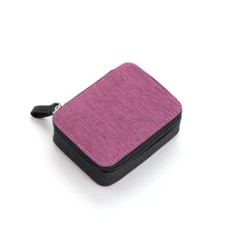Enhanced Weekly Pill Organizer for Vitamins and Supplements, Portable 7 - Day Medicine Holder (Black with Purple)