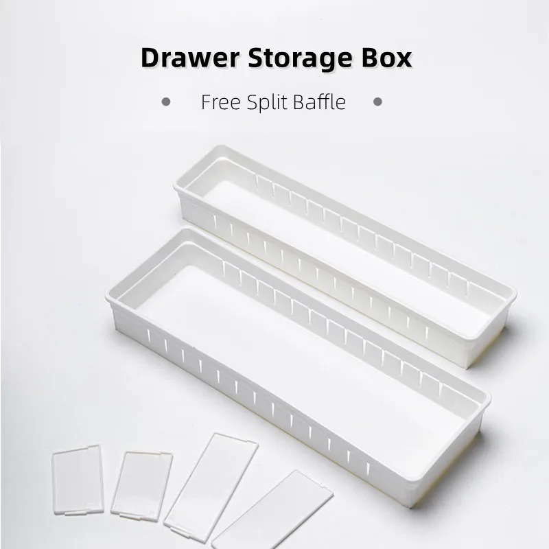 Kitchen Drawer Organizer Box Cutlery Storage Box Dressing Cabinet Cosmetic  Lipstick Finishing Grid Box Stackable Desktop Storage