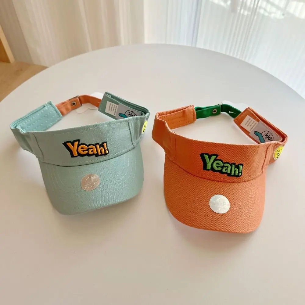 Cotton Children's Empty Top Sport Caps Adjustable UV Protection Girls Boys Sun Block Hat Anti-UV Solid Color
