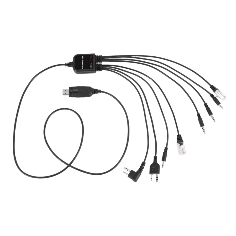 Eight in One USB Programming Cable Compatible for Walkie Talkie Motorola Kenwood ICOM BAOFENG TYT QYT Radio