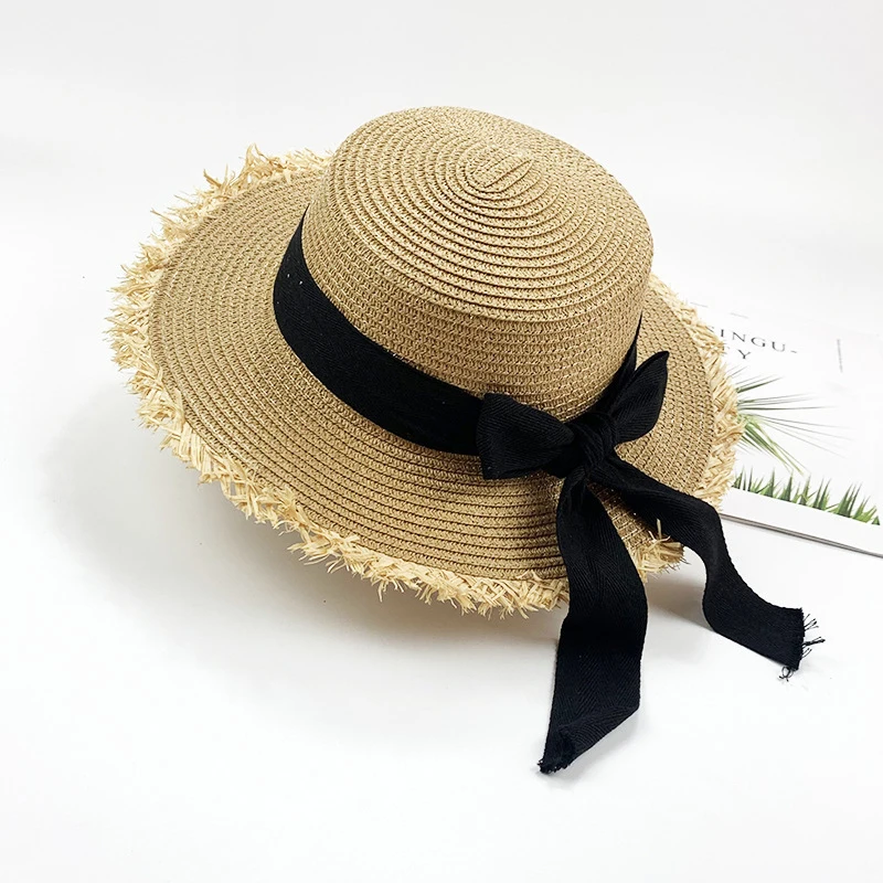 Summer Beach Sunshade Straw Hat Women's Beach Vacation Sunscreen Hat Big Brim Straw Knitted