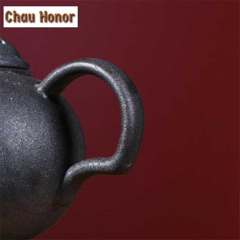 180ML Retro Kiln Fambe Pottery Ceramic Teapot Handmade Mosaic Glazed Household Teakettle Kung Fu Tea Master Pots Gift Packaging