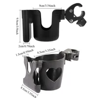 Porte-gobelets pour landau, porte-gobelet d'eau pour poussette de bébé, avec support pour téléphone portable, chariot, poussette de caricyclette, porte-bouteille, porte-téléphone 6