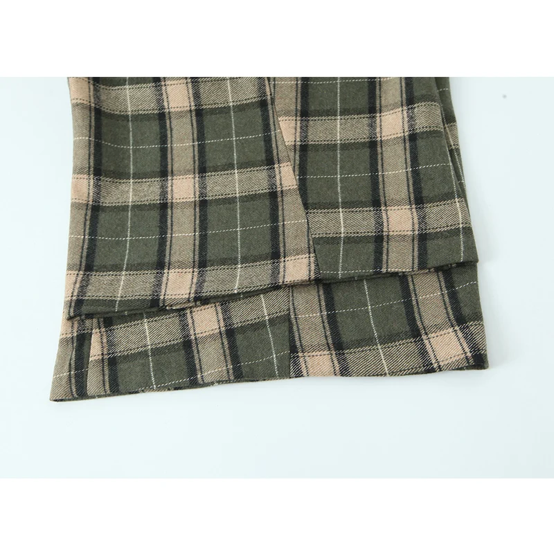 Plaid Wide Leg Pants for Women Mid Waist Loose Pants Woman Streetwear Casual Women's Pants Holiday Vintage Trousers Womens