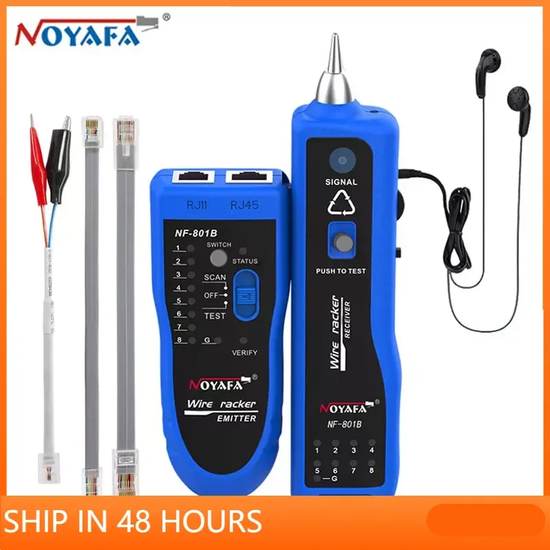 

NOYAFA NF-801 Network Cable Tester RJ45 RJ11 Ethernet LAN Telephone Wire Tracer Line Finder with LED Lighting Withstand Voltage