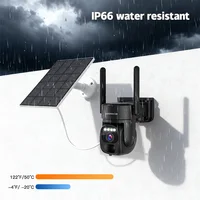 Caméra de surveillance extérieure SZSINOCAM EU 4G à énergie solaire, détection humaine, vision nocturne, caméra de sécurité noire 4