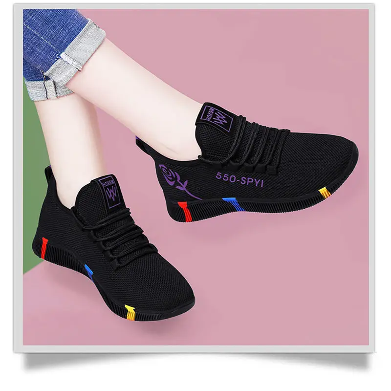 

Women's Breathable Non-slip Platform Fashion 2022 Autumn New Casual Shoes Korean Running Shoes Black Sneakers shoes for women