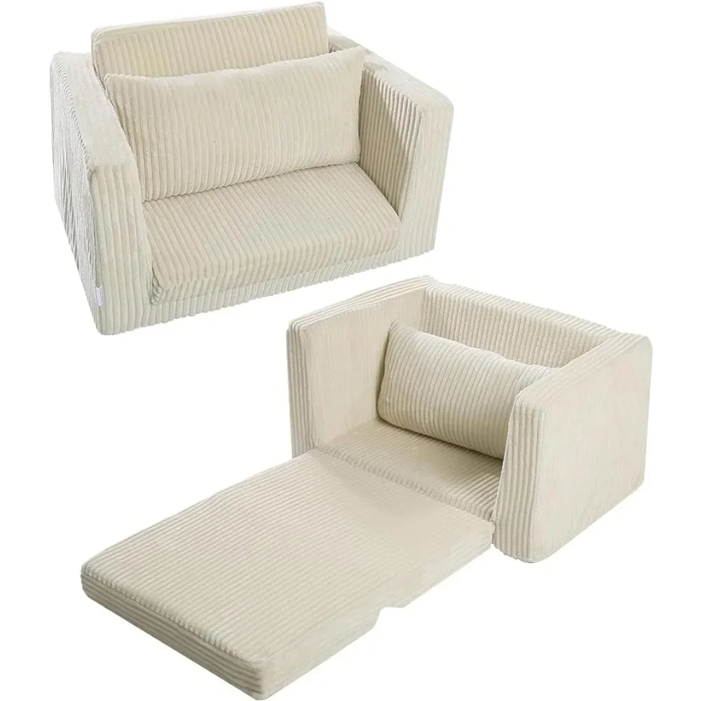 

OEING MeMoreCool Kids Couch Fold Out, Flip Out Kids Sofa Chair, Foldable Toddler Couch for Girls Boys, Children Convertible Sofa
