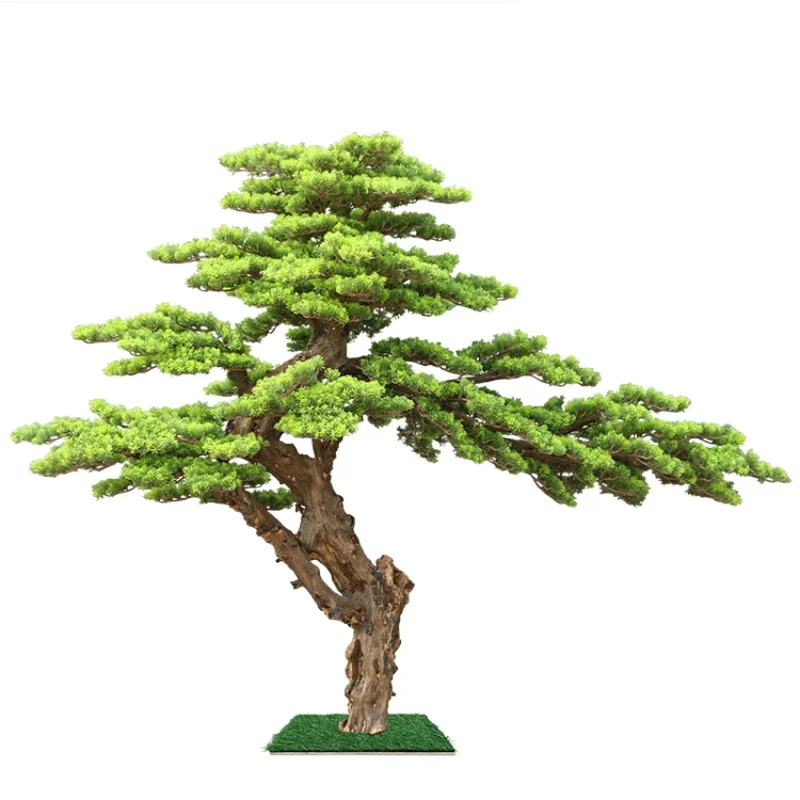 

Solid Wood Imitative Tree Indoor Floor Pine Bonsai Hallway Soft Outfit Green Plant Fake Trees Decoration