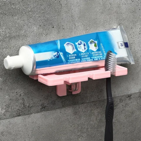 

Household Organizer 5 Holes Storage Rack Water Free Perforated Space Saving Toothbrush Holder Hygienic Bathroom