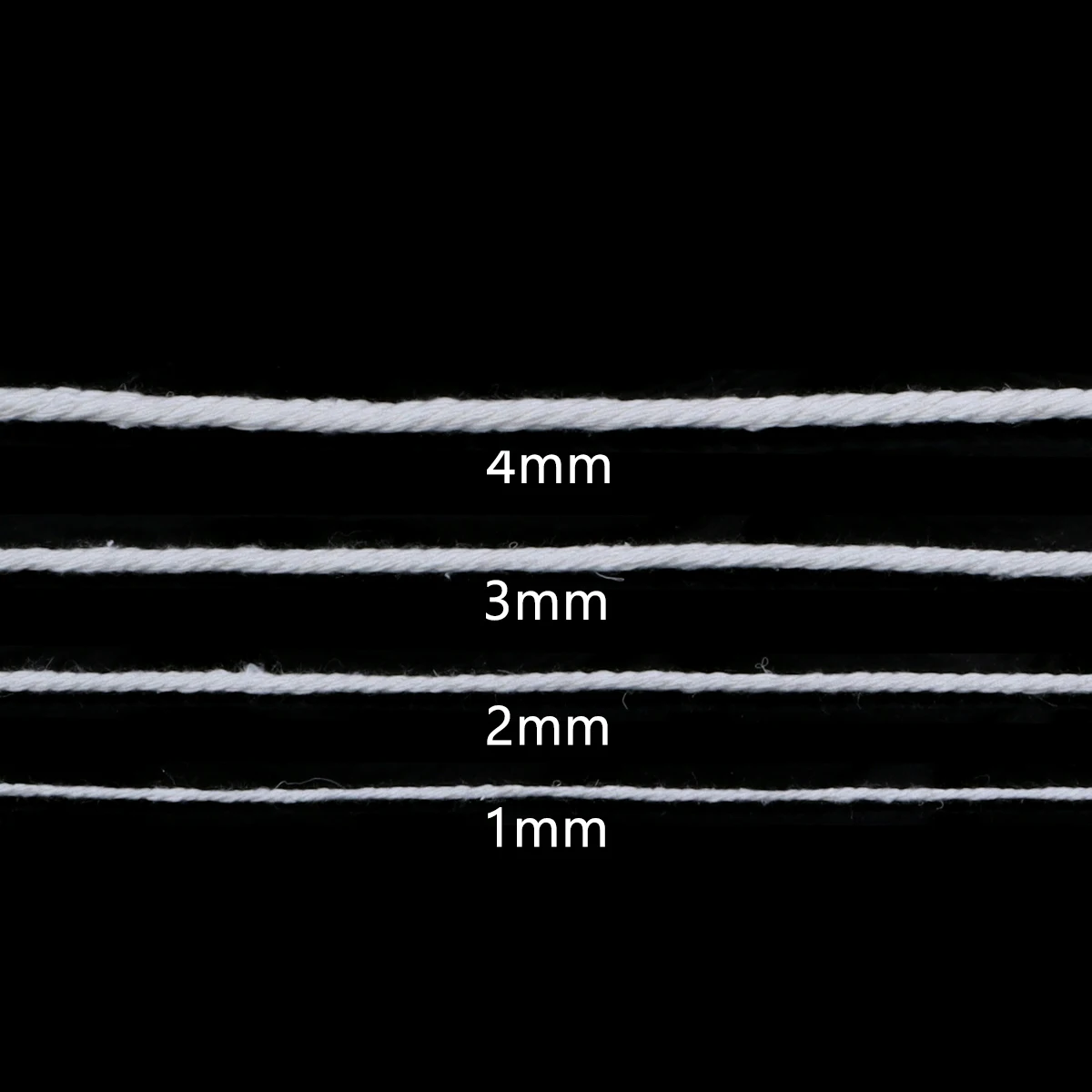 50-100 yards White Cotton Macrame Cord 1-4mm Crochet Threads for DIY Knitting Rope Bohemia Party Home Decor Sewing Accessories 4