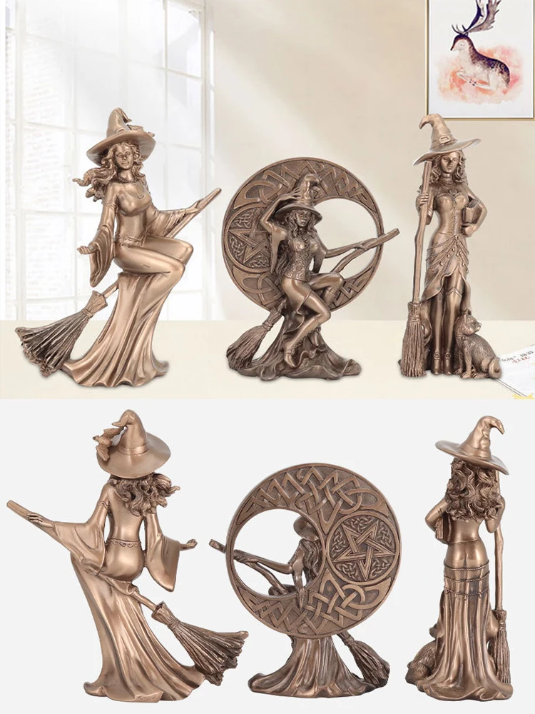 Se031b34f80164d32a501519d364b70d21 Halloween Witch Figurine Statue Resin Creepy Witch Sculptures Garden Decoration for Home Patio Yard Lawn Porch Garden Decoration Mallzona