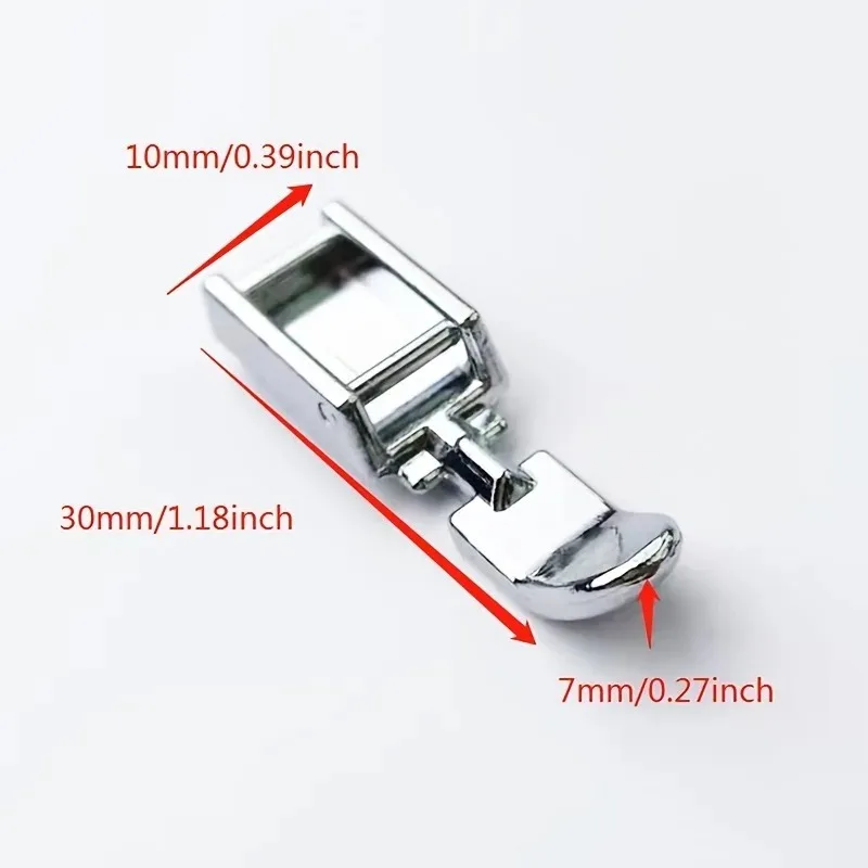 Zipper Sewing Machine Presser Foot Left Right Narrow Foot Compatible with Low Shank Snap on Singer Brother Sewing Accessories