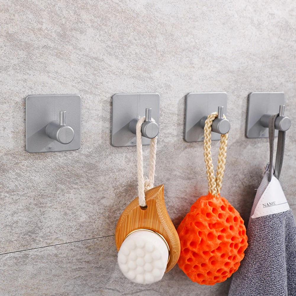 Description Picture 5 of item1PCS Holder Clothes Hooks Bathroom Kitchen Plastic Self Adhesive Wall Coat Rack Key Holder Rack Towel Hooks White Blue Fixture