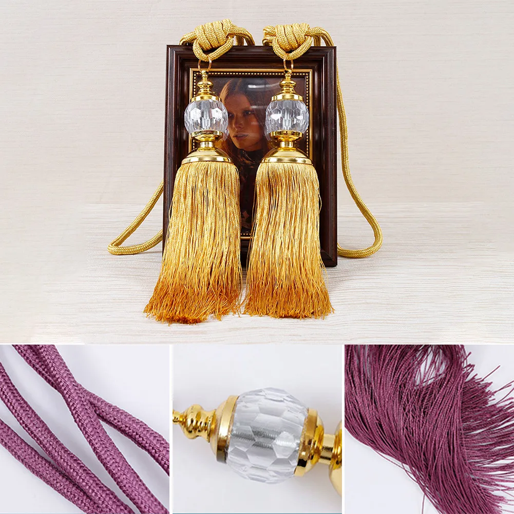 2pcs Curtain Tiebacks Luxury Curtain Tie Backs Tassels Hold Backs Rope Tassel Tiebacks Beaded Ball Decor Curtain Decoration curtain accessories,curtain tiebacks