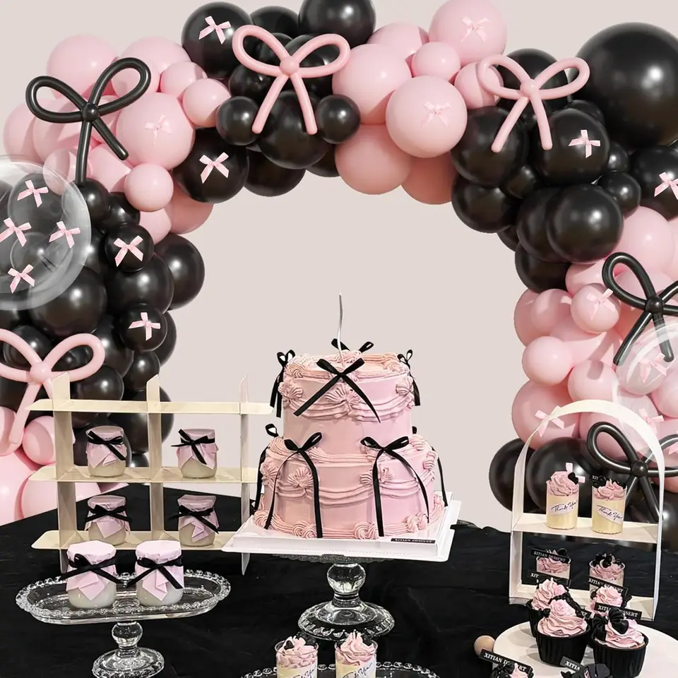 Decorazione per feste di compleanno, fiocco rosa banner di