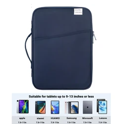 EMTRA Versatile Shockproof Tablet Handbag Case (7 - 13 inches) for 13in (Portable navy blue)