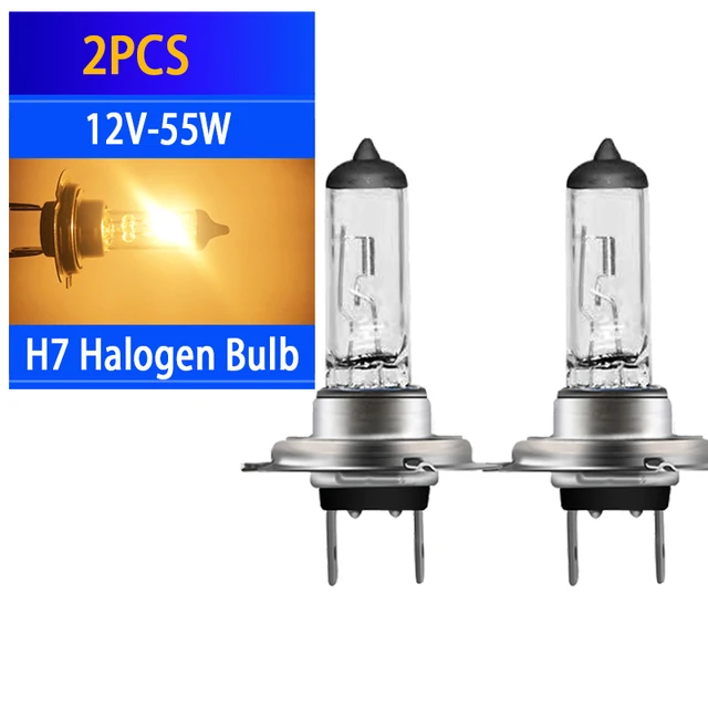 2pcs H7 12V 55W Front Fog Lights Halogen Bulb High Power Car Headlights Lamp Car Light Mitsubisi Launcher 7000Lm Source Parking