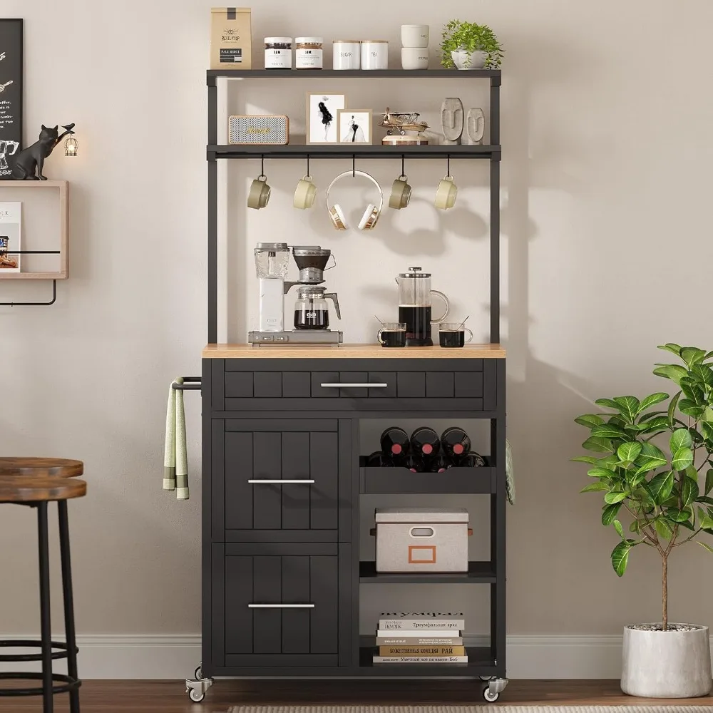 Rolling Kitchen Island with Storage 3