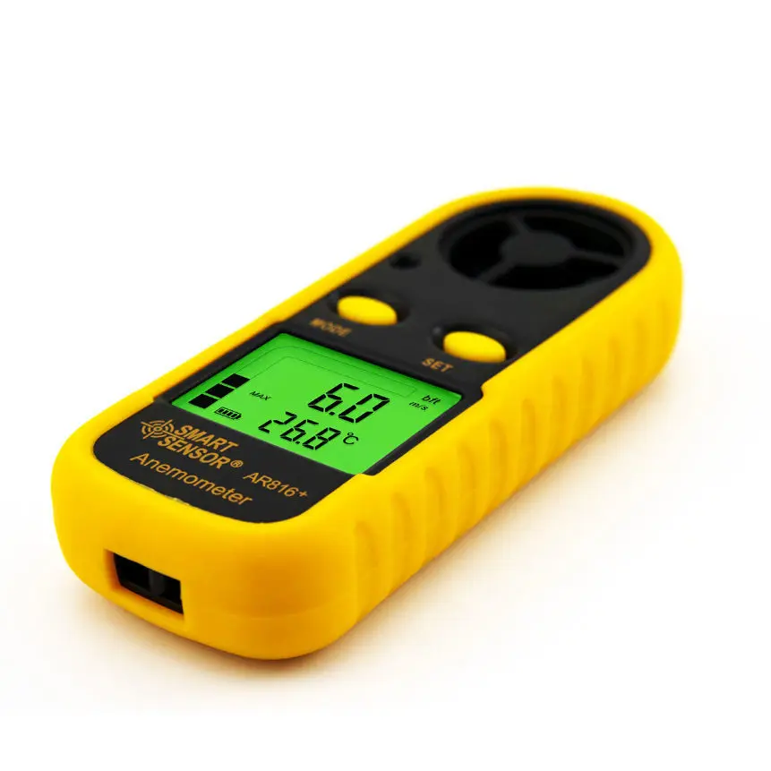 휴대용 디지털 LCD 풍속 풍속계, AR816 플러스, 휴대용 풍속 계량기, 풍속 감지기 백라이트