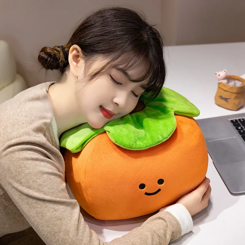 Emotion 과일 봉제 베개, 박제 식물, 부드러운 감, 배, 토마토, 오렌지, 애플, 등 지지대 쿠션 장식 선물