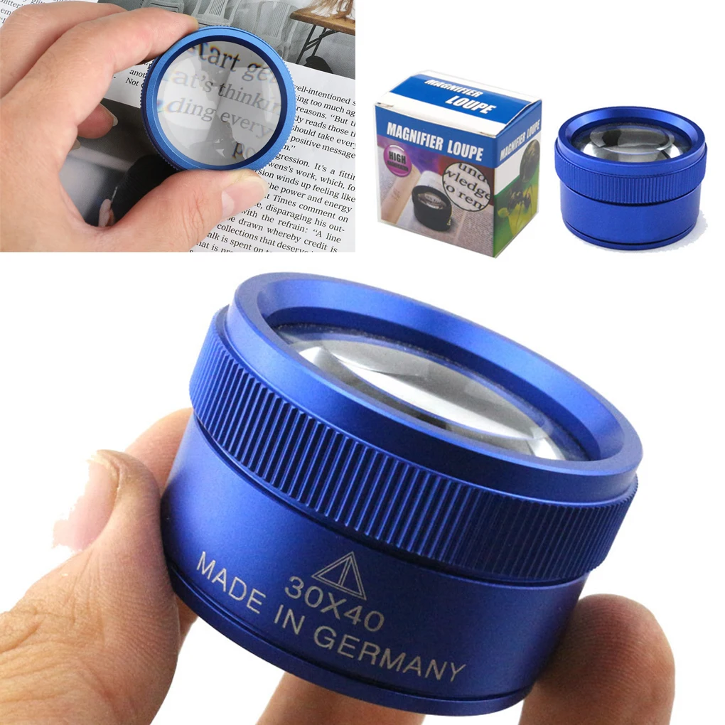 Loupe Jewelry Eye Glass Magnifier 40X30 Pocket Jewelers Repair Magnifying Loop