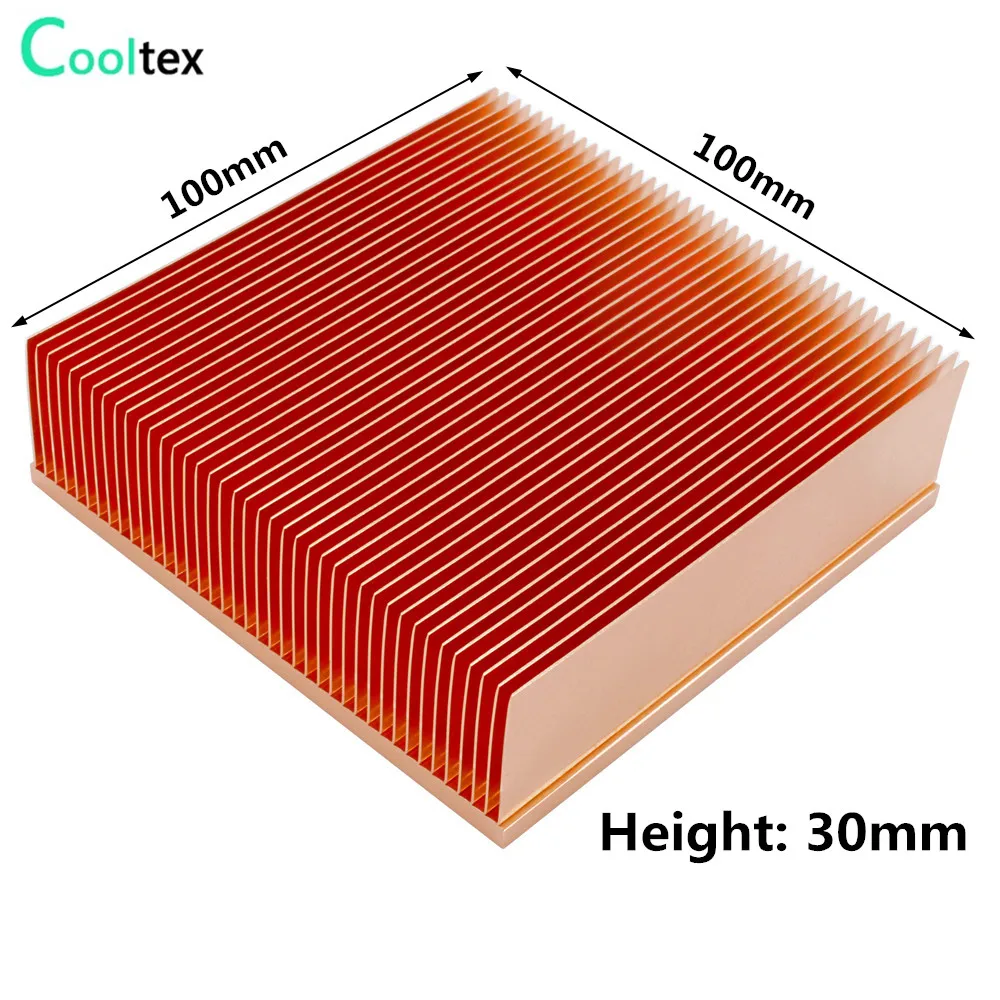 Dissipador de Resfriamento de Cobre Puro Alta Potência Skiving Fin Dissipador de Calor Radiador para Chip Eletrônico Led Computador - Imagem 6